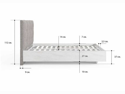 Кровать Сонум Victoria Ясмунд + Кашемир Бежевый (с подъемным механизмом) 200х190