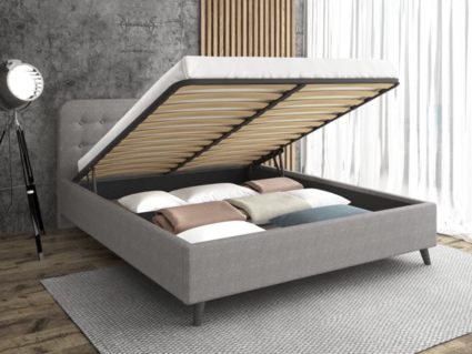 Кровать Sontelle Style Kipso Malta grey с подъемным механизмом 180х190