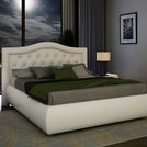 Кровать Sleeptek Premier 6 Экокожа White (с подъемным механизмом) 120х190